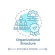 Organizational structure soft blue concept icon. Company organization, hierarchy pyramid. Round shape line illustration. Abstract idea. Graphic design. Easy to use in infographic, presentation