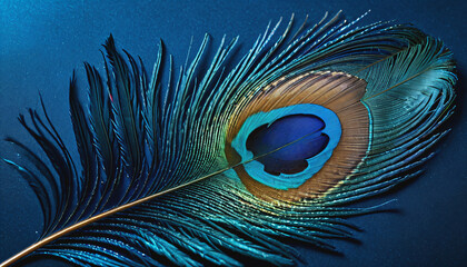 Wall Mural - Blue peacock feather