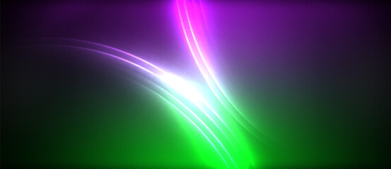 Aufkleber - A vibrant display of purple, violet, and magenta lights against a dark backdrop creates a stunning visual effect reminiscent of an electric blue lens flare. Perfect for a neon art event