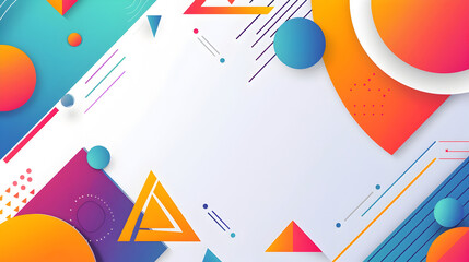 Fototapete - Vibrant Geometric Abstract Background with Clean Copyspace for Branding and Advertising Designs