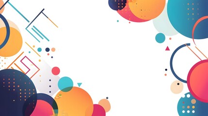 Fototapete - Vibrant Geometric Backdrop with Clean Copyspace for Dynamic Visual Branding and Creative Designs