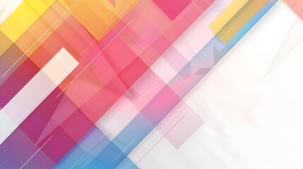 Leinwandbilder - Vibrant Abstract Geometric Background with Clean Copyspace for Versatile Digital Design or Presentation