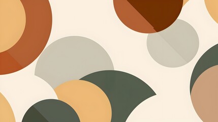 Fototapete - Elegant Abstract Geometric Shapes in Muted Tones Creating Minimalist Composition with Ample Negative Space for Copywriting