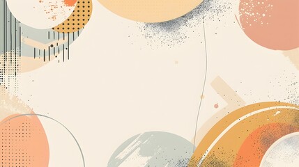 Leinwandbilder - Minimalist Abstract Geometric Shapes in Muted Tones with Overlapping Patterns and Ample Negative Space for Copyspace