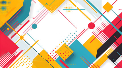 Fototapete - Vibrant Geometric Abstraction with Copyspace for Design Use