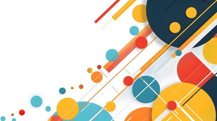 Leinwandbilder - Vibrant Geometric Abstract Background with Minimal Color Palette and Clean Composition