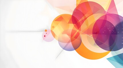 Fototapete - Vibrant Abstract Geometric Background with Symmetrical Overlapping Shapes and Copyspace