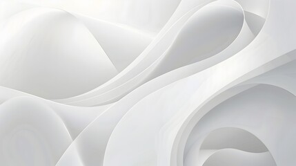 Fototapete - Dreamy Abstract Background with Elegant Flowing Shapes and Overlapping Ellipses in Flat Geometric Composition with Copyspace