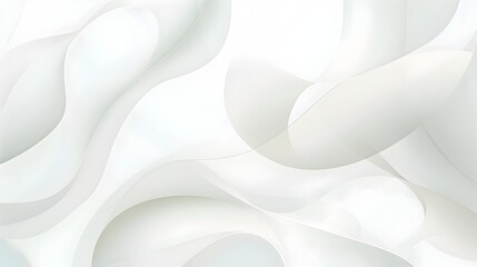 Fototapete - Elegant Abstract Geometric Copyspace Background with Overlapping Fluid Organic Forms and Soft Curved Lines