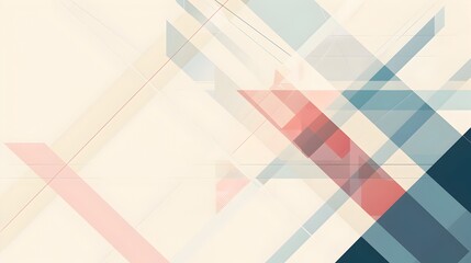 Fototapete - Sophisticated Minimalist Mosaic Abstract Background with Intersecting Angular Shapes and Ample Copyspace