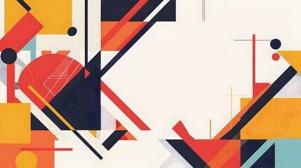 Poster - Striking Abstract Geometric Graphic Template with Bold Contrasting Shapes and Generous Copy Space