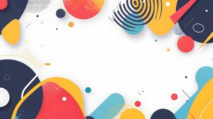 Aufkleber - Bold abstract geometric template with vibrant shapes and contrasting tones for modern minimalist design digital or marketing materials