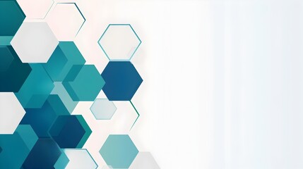 Fototapete - Intricate Geometric Mosaic in Shades of Blue and Teal on a Pristine White Background