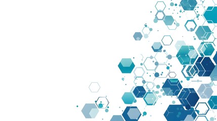 Poster - Interlocking Hexagon and Pentagon Abstract Geometric Template with Ample Copy Space for Digital Design or Wallpaper