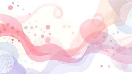 Fototapete - Soft Flowing Pastel Geometric Shapes in Abstract Minimalist Composition with Centered Placement and Negative Space