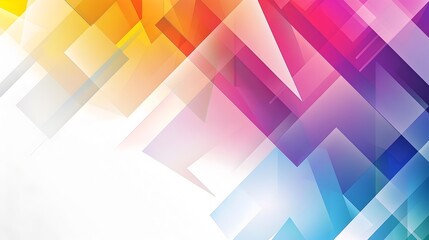 Aufkleber - Colorful Geometric Abstract Gradient Composition with Layered Polygon Shapes and Vivid Jewel Toned Palette