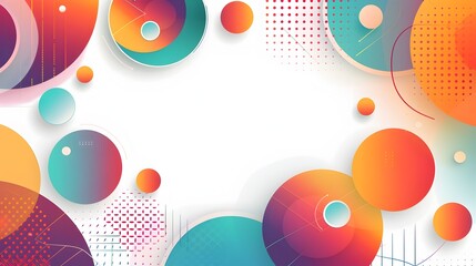 Poster - Vivid Geometric Abstract Background with Overlapping Shapes and Gradients in a Contemporary Flat Design Layout