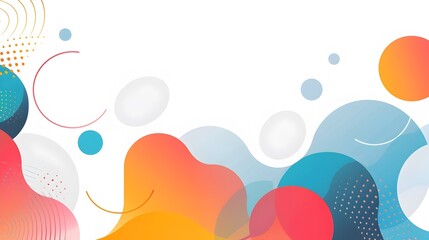 Poster - Vibrant Geometric Abstract Wallpaper Pattern with Overlapping Shapes and Gradients on Clean White Background