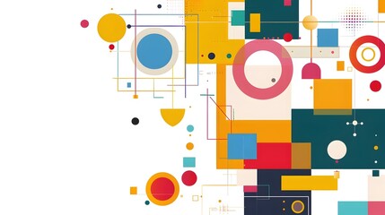 Fototapete - Minimalist Geometric Abstract Background with Balanced Composition and Copyspace for Text