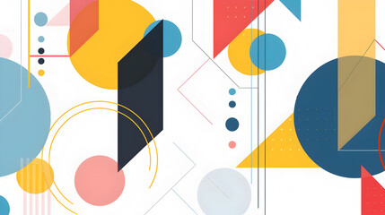Poster - Vibrant Geometric Shapes in Minimalist Abstract Background with Ample Copyspace for Versatile Design Applications