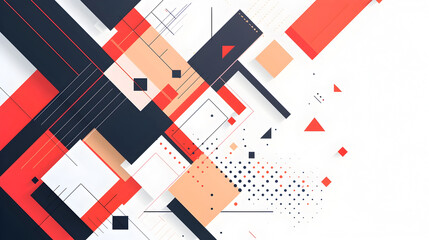 Poster - Striking Abstract Geometric with Interlocking Forms and Vibrant Color Palette