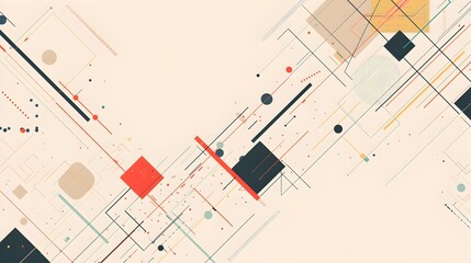 Aufkleber - Captivating Geometric Latticed Abstract Background with Harmonious Muted Colors and Thoughtful Negative Space Composition
