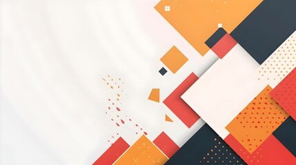 Poster - Striking Geometric Abstract Background with Dramatic Color Palette and Copyspace