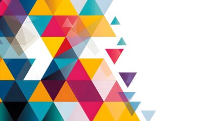 Aufkleber - Mesmerizing Abstract Geometric Template with Copyspace and Rule of Thirds Composition in Vibrant High Contrast Color Palette