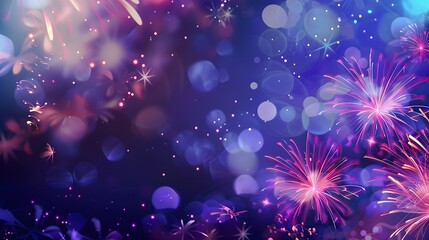 Aufkleber - Spectacular Fireworks Illuminating the Night Sky for Joyous New Year 2025