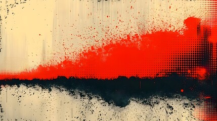 Aufkleber - Vibrant Grunge Backdrop with Halftone Dot Pattern and Splattered Paint Effect for Striking Digital Design or Artwork