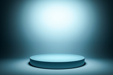 Aufkleber - Abstract blue gradient background featuring a prominent spotlight, suitable for studio and presentation contexts. 3D Rendering