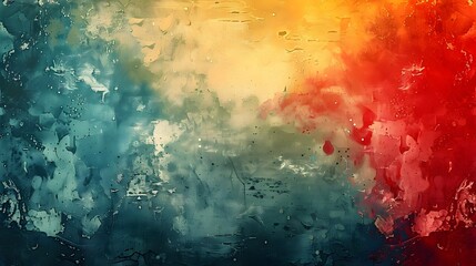 Aufkleber - Vibrant Grunge Abstract Background with Dramatic Colorful Textures and Overlays