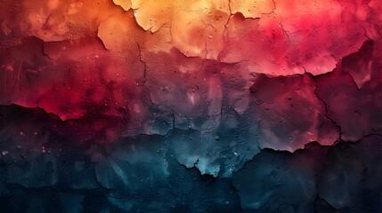 Aufkleber - Vibrant and Moody Abstract Grunge Textured Background with Intense Color Splash and Atmospheric Effects