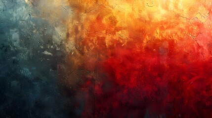 Aufkleber - Vibrant Grunge Abstract Painting with Fiery Brushstrokes and Splattered Textures