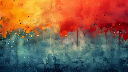 Aufkleber - Vibrant Grunge Inspired Abstract Artwork with Splattered Paints and Dynamic Textures
