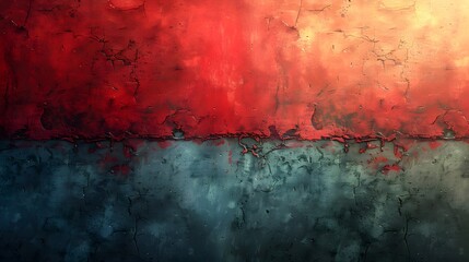Aufkleber - Dramatic Grunge Textured Abstract Background in Fiery Tones of Red and Blue