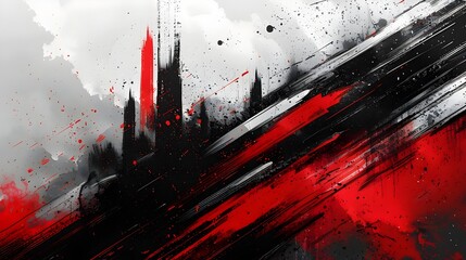 Poster - Dramatic Abstract Grunge Background with Vibrant Halftone and Ink Splash Effects for Cutting Edge Digital Artwork and Branding