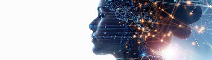 Stateoftheart neurotechnology enables users to interact with computers using only their minds, a concept ahead of its time, isolated on white