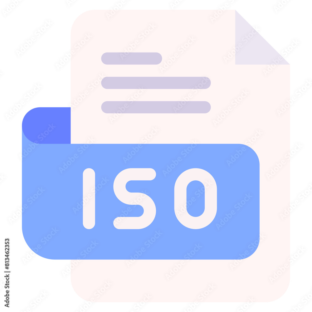 Vector Icon iso, file type, file format, file extension, document Stock ...