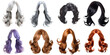 © Sun - Trendy hair wig transparent isolated collection in 3d png for all purpose.