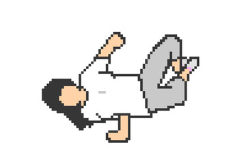 Pixel art break dancing air chair woman