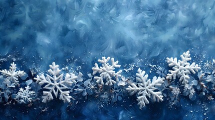 Poster - Captivating Abstract Snowflake Border with Icy Elegance and Minimalist Design