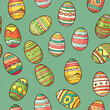 A seamless pattern featuring decorative Easter eggs.