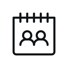 meeting date isolated icon, meeting calendar vector icon with editable stroke