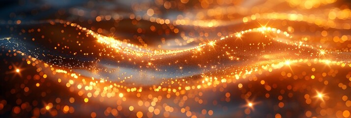 Aufkleber - Shimmering Waves of Radiant Golden Splendor An Enchanting Abstract Backdrop for Captivating Digital and Immersive Experiences