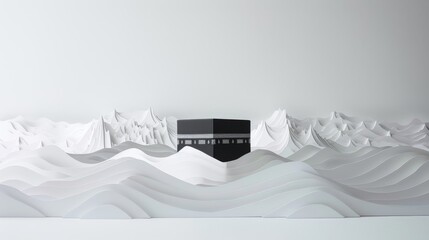 Wall Mural - Holy Kaaba in Mecca, Saudi Arabia. Representation in a minimalist style