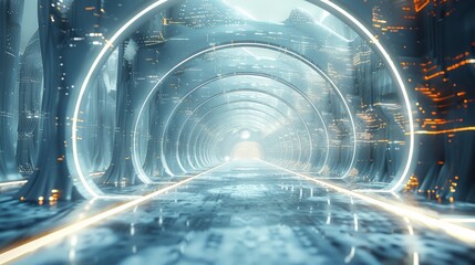 Leinwandbilder - A virtual infrastructure. Epic composition, unusual angles. Generative AI.