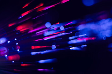 Fiber optic background. Shallow depth of field. Selective focus.