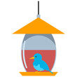 Feeder for bird vector cartoon illustration isolated on a white background.