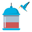 Hummingbird feeder for outdoors vector cartoon illustration isolated on a white background.